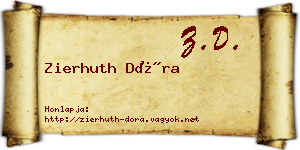 Zierhuth Dóra névjegykártya